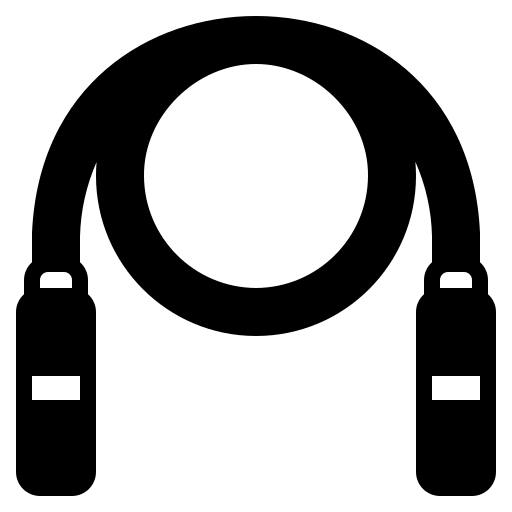 a black training jump rope
