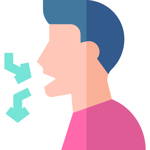 person practicing deep breathing